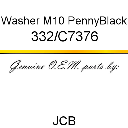 Washer, M10 Penny,Black 332/C7376