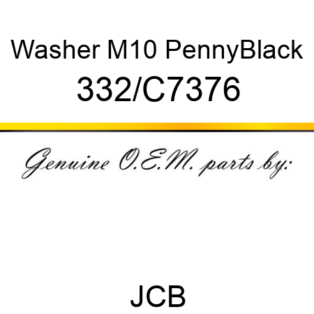 Washer, M10 Penny,Black 332/C7376