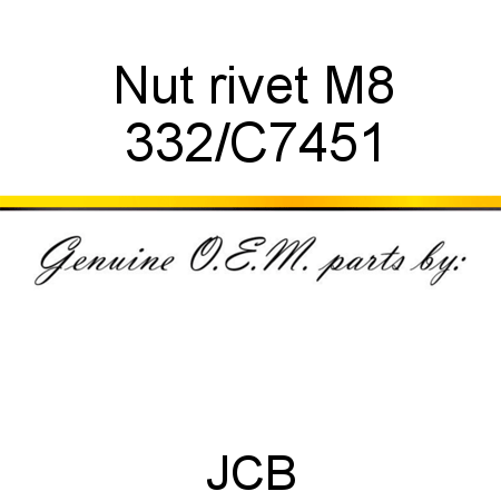 Nut, rivet, M8 332/C7451