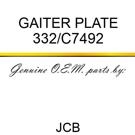 GAITER PLATE 332/C7492