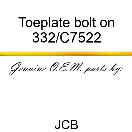 Toeplate bolt on 332/C7522