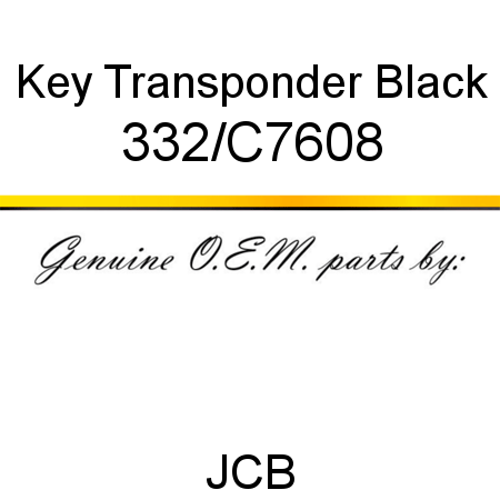 Key, Transponder, Black 332/C7608