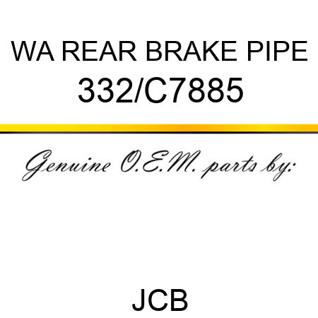 WA REAR BRAKE PIPE 332/C7885