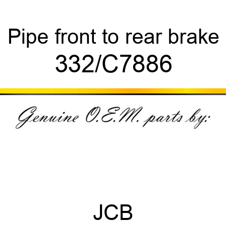 Pipe, front to rear brake 332/C7886