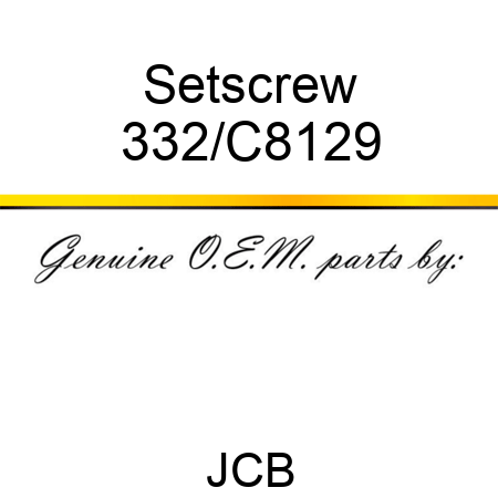 Setscrew 332/C8129