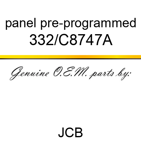 panel pre-programmed 332/C8747A