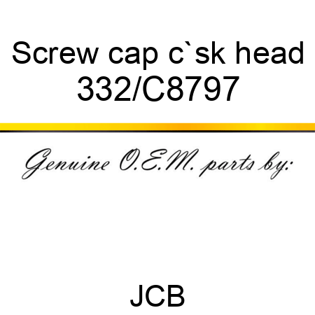 Screw, cap, c`sk head 332/C8797