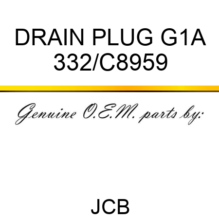 DRAIN PLUG G1A 332/C8959