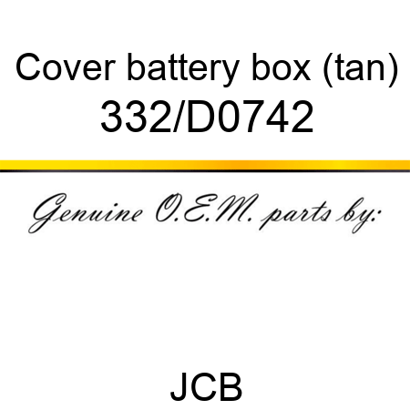 Cover, battery box, (tan) 332/D0742