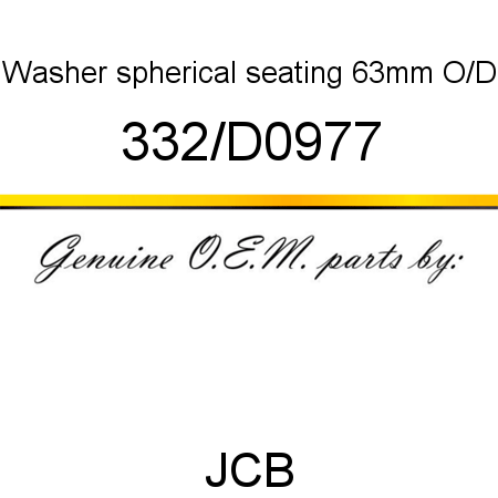 Washer, spherical seating, 63mm O/D 332/D0977