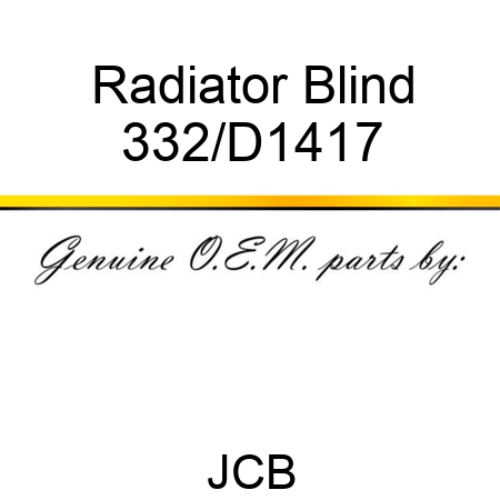 Radiator Blind 332/D1417
