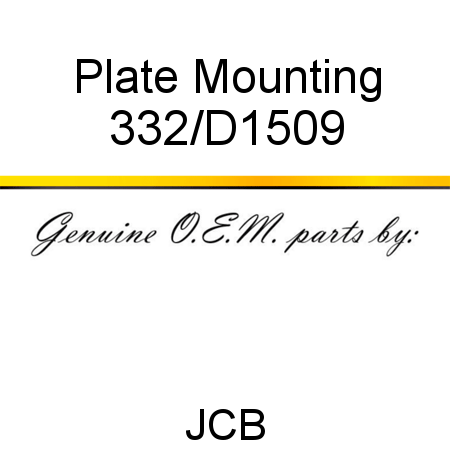 Plate, Mounting 332/D1509