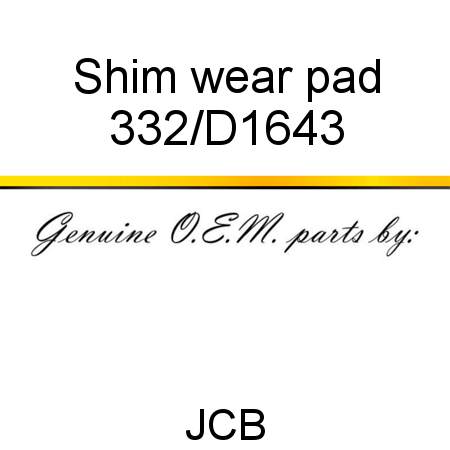 Shim, wear pad 332/D1643