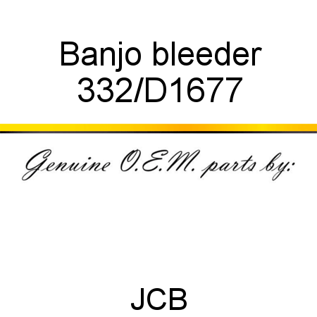 Banjo, bleeder 332/D1677