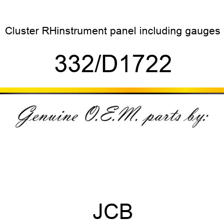 Cluster, RH,instrument panel, including gauges 332/D1722