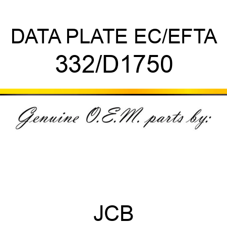 DATA PLATE EC/EFTA 332/D1750