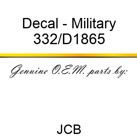 Decal - Military 332/D1865