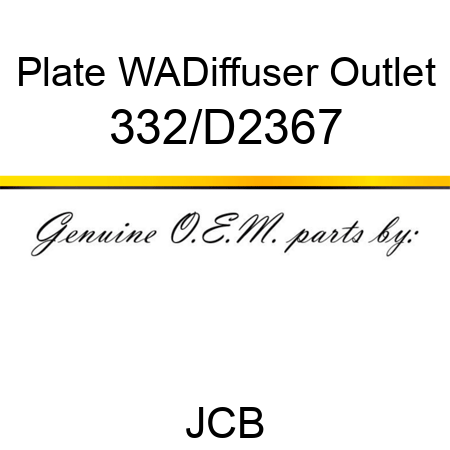 Plate, WA,Diffuser Outlet 332/D2367