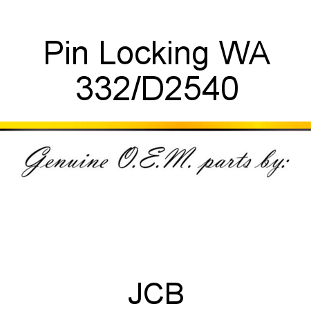 Pin, Locking WA 332/D2540
