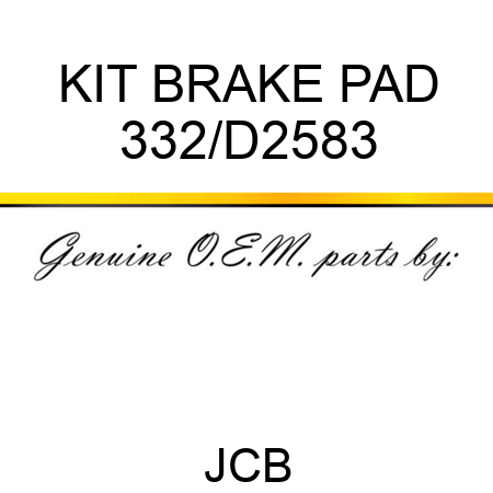 KIT BRAKE PAD 332/D2583
