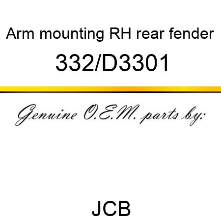 Arm, mounting,, RH rear fender 332/D3301