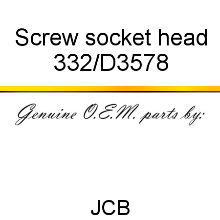 Screw, socket head 332/D3578