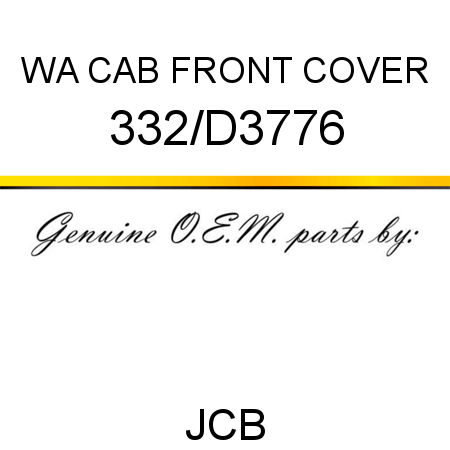 WA CAB FRONT COVER 332/D3776