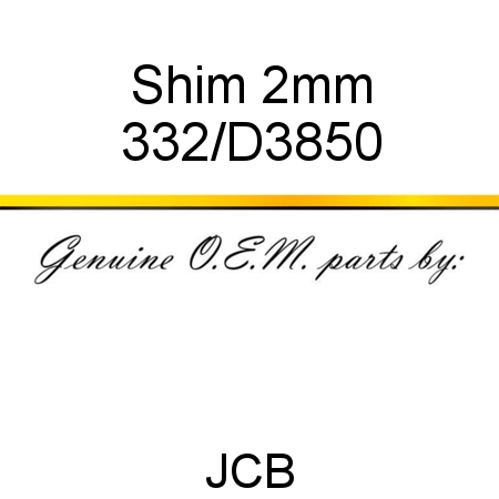 Shim, 2mm 332/D3850