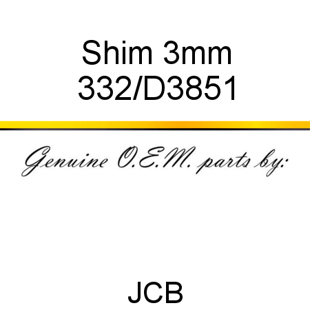 Shim, 3mm 332/D3851
