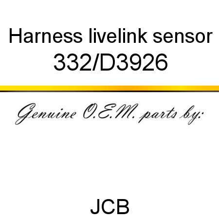 Harness, livelink sensor 332/D3926