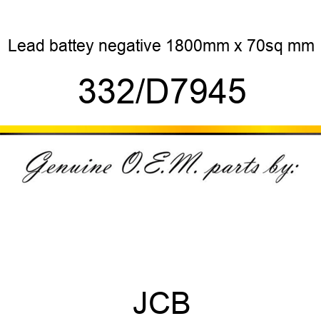 Lead, battey, negative, 1800mm x 70sq mm 332/D7945