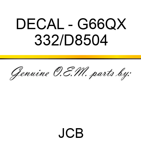 DECAL - G66QX 332/D8504