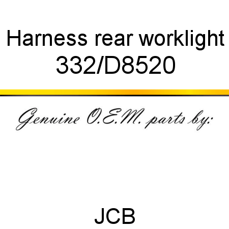 Harness, rear worklight 332/D8520