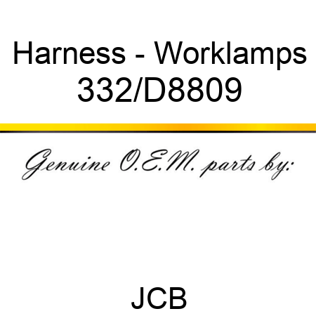 Harness - Worklamps 332/D8809