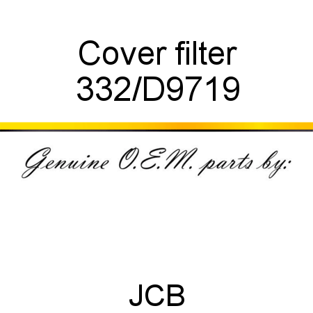 Cover, filter 332/D9719