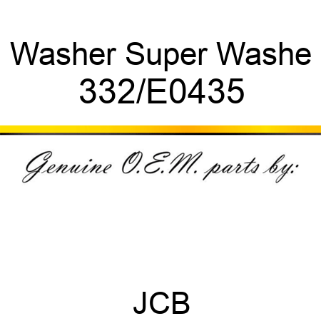Washer Super Washe 332/E0435