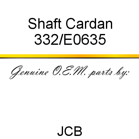 Shaft, Cardan 332/E0635