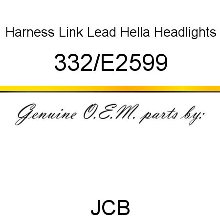 Harness, Link Lead, Hella Headlights 332/E2599