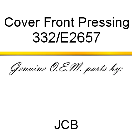 Cover, Front Pressing 332/E2657