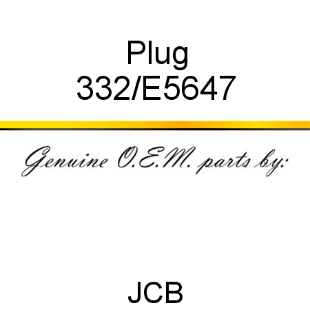 Plug 332/E5647