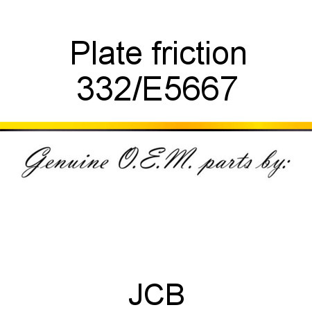 Plate, friction 332/E5667