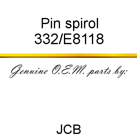 Pin, spirol 332/E8118