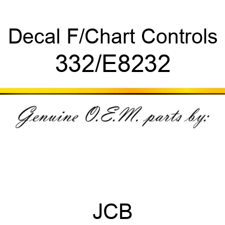 Decal, F/Chart Controls 332/E8232