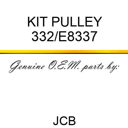 KIT PULLEY 332/E8337