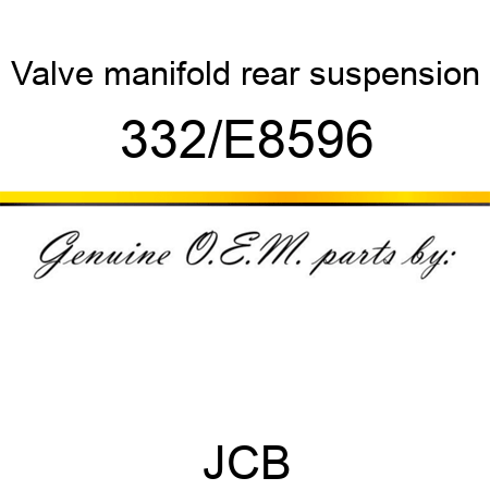 Valve, manifold, rear suspension 332/E8596
