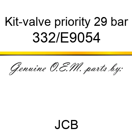 Kit-valve, priority, 29 bar 332/E9054