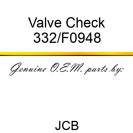 Valve Check 332/F0948