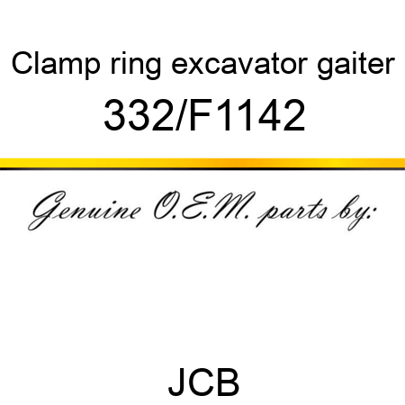 Clamp, ring, excavator gaiter 332/F1142