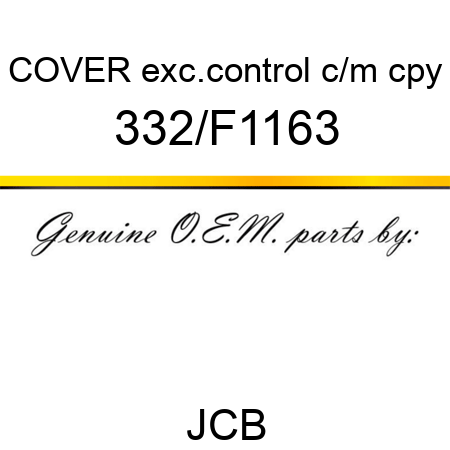 COVER exc.control c/m cpy 332/F1163