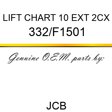LIFT CHART 10 EXT 2CX 332/F1501